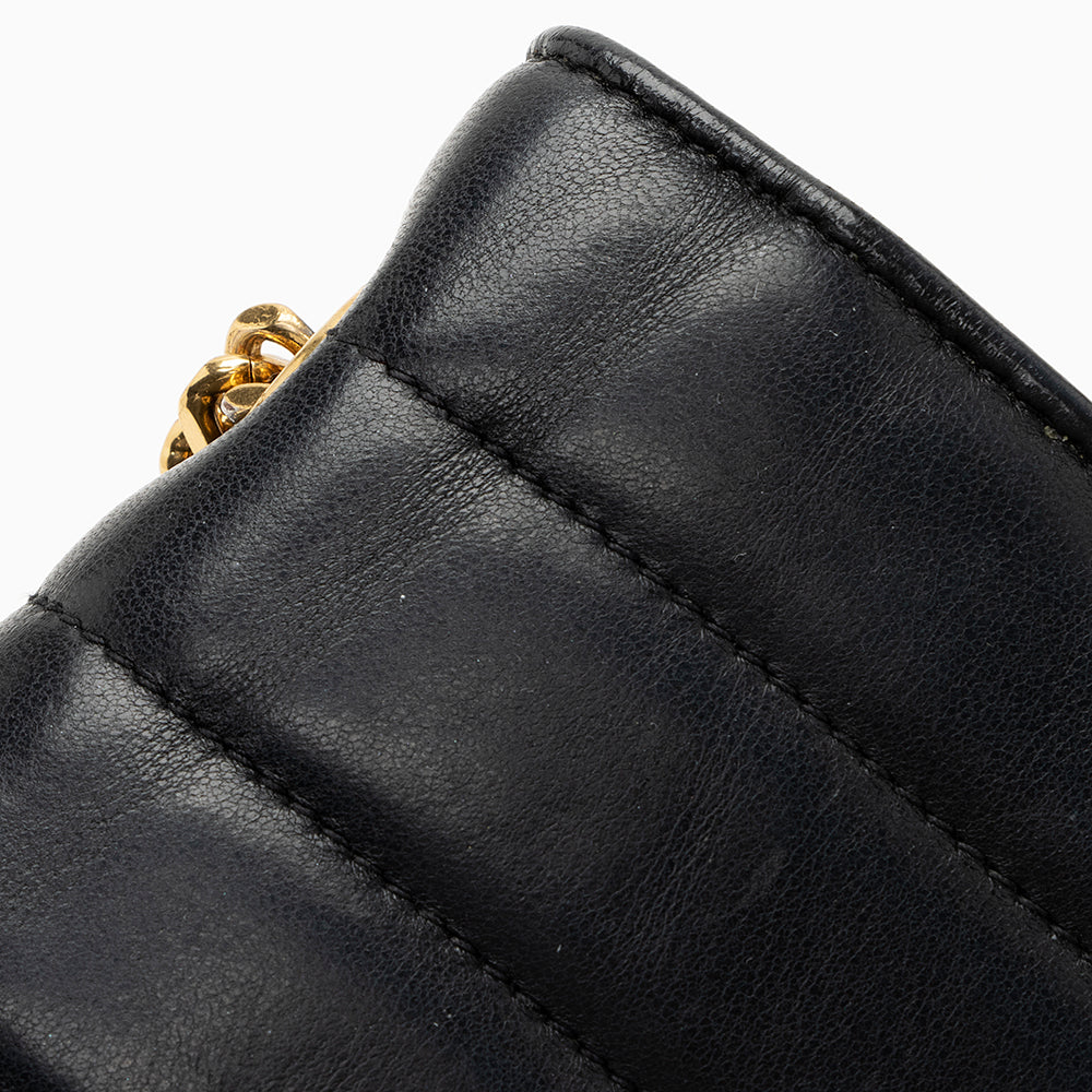 Saint Laurent Matalasse Calfskin Vicky Chain Wallet 21988
