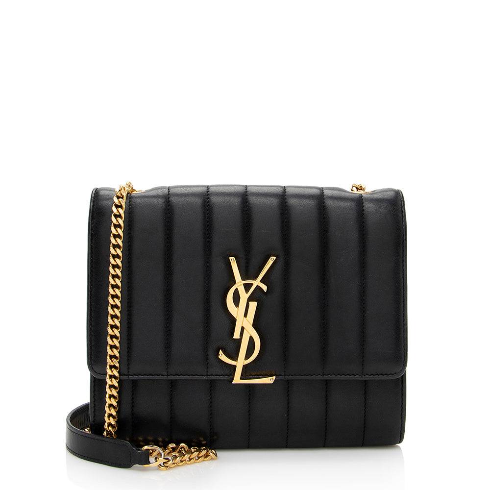 Saint Laurent Matalasse Calfskin Vicky Chain Wallet 21988