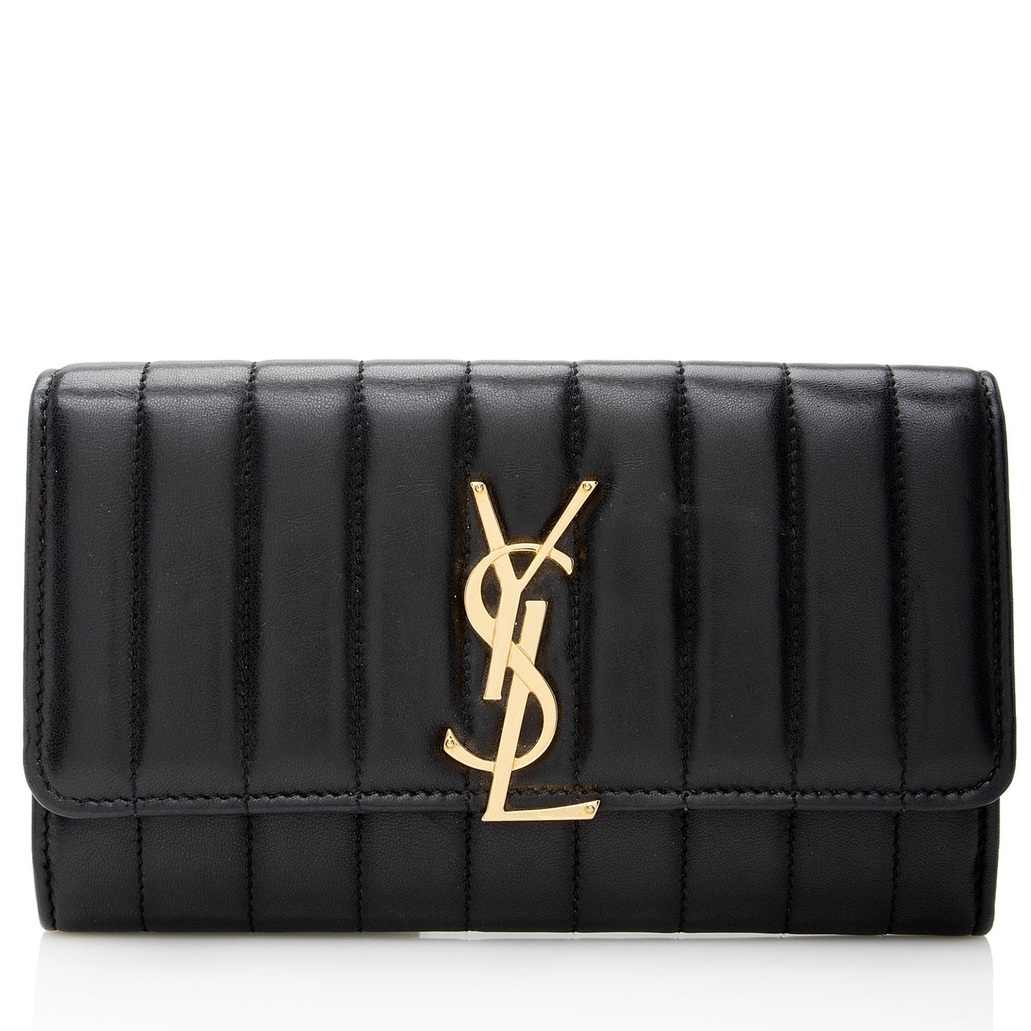 Saint Laurent Matalasse Calfskin Vicky Continental Wallet 22903