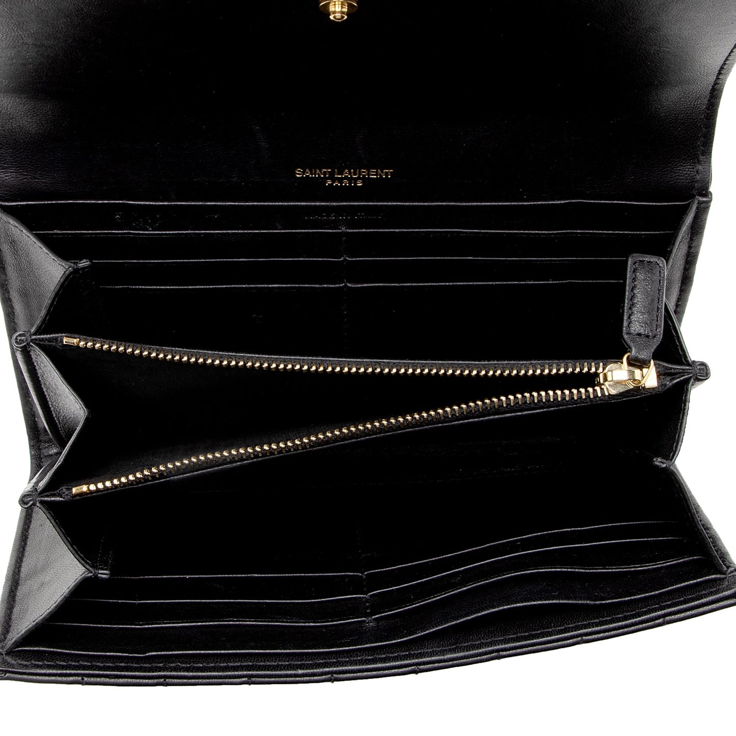 Saint Laurent Matalasse Calfskin Vicky Continental Wallet 22903