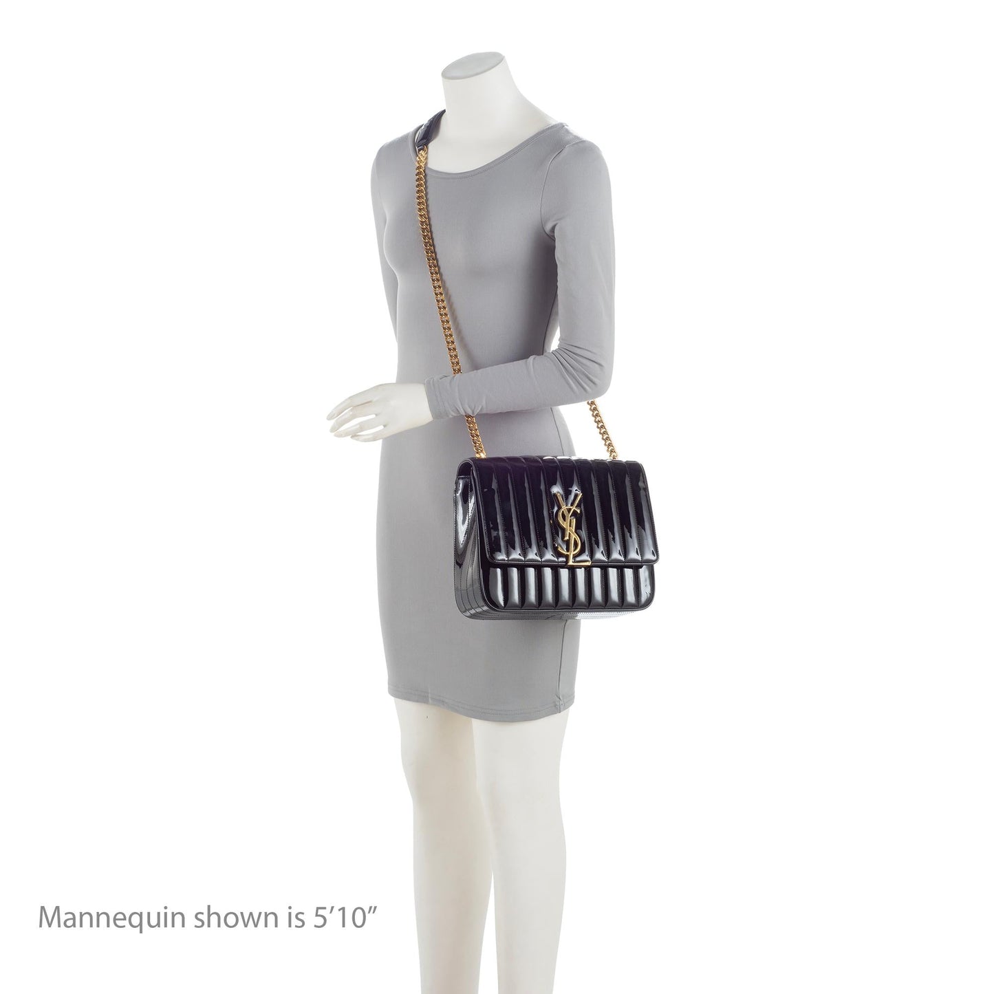 Saint Laurent Matalasse Patent Leather Monogram Vicky Large Shoulder Bag zhdP3r