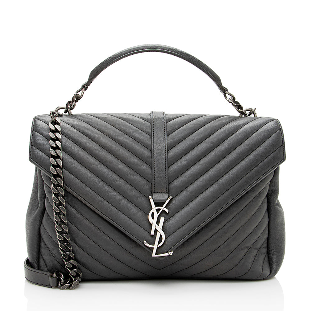 Saint Laurent Matelasse Calfskin Classic Monogram College Large Shoulder Bag 19141