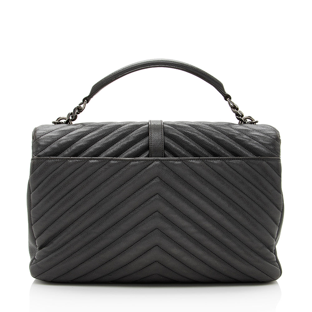 Saint Laurent Matelasse Calfskin Monogram College Large Shoulder Bag 19382