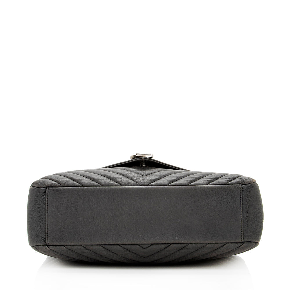 Saint Laurent Matelasse Calfskin Monogram College Large Shoulder Bag 19382