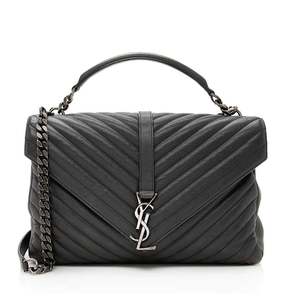 Saint Laurent Matelasse Calfskin Monogram College Large Shoulder Bag 19382