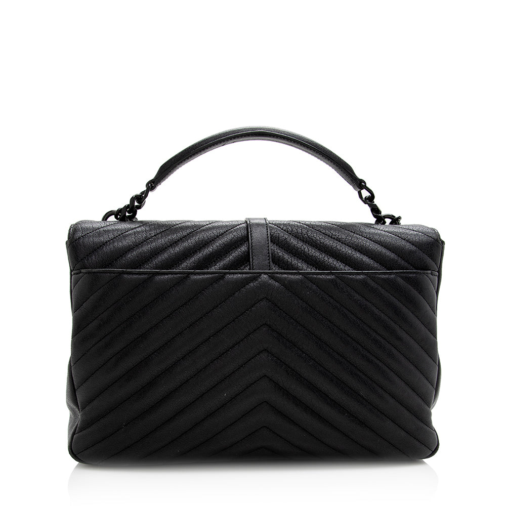 Saint Laurent Matelasse Calfskin Classic Monogram College Large Shoulder Bag 20904