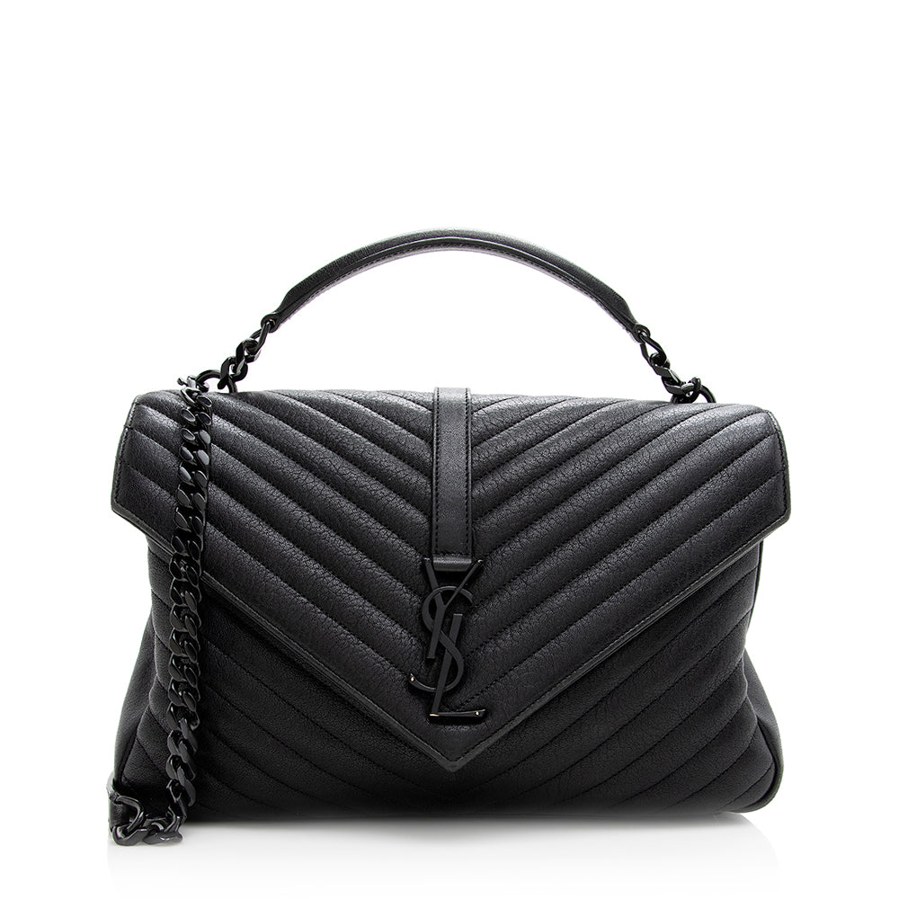 Saint Laurent Matelasse Calfskin Classic Monogram College Large Shoulder Bag 20904