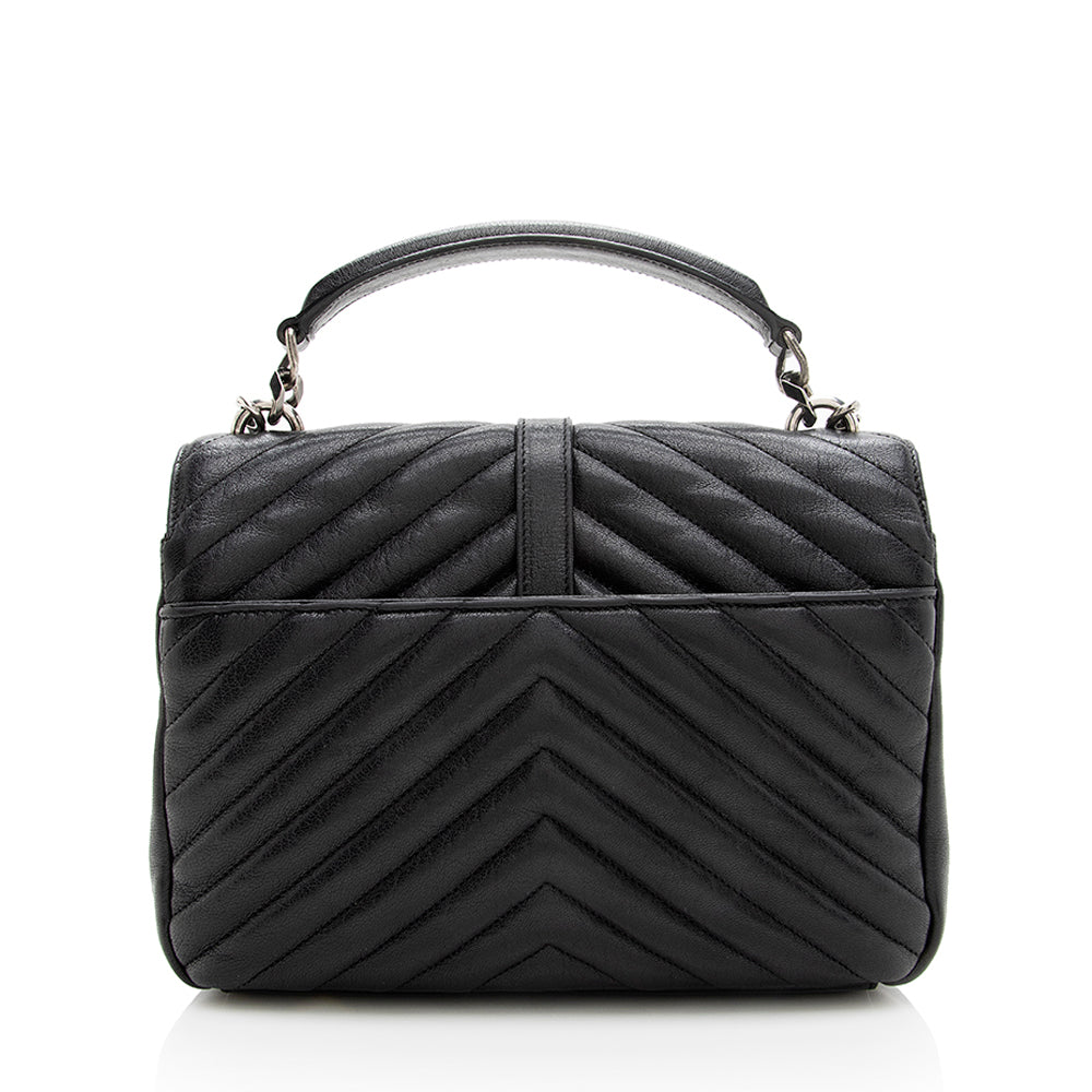 Saint Laurent Matelasse Calfskin Monogram Medium College Top Handle Bag 18909