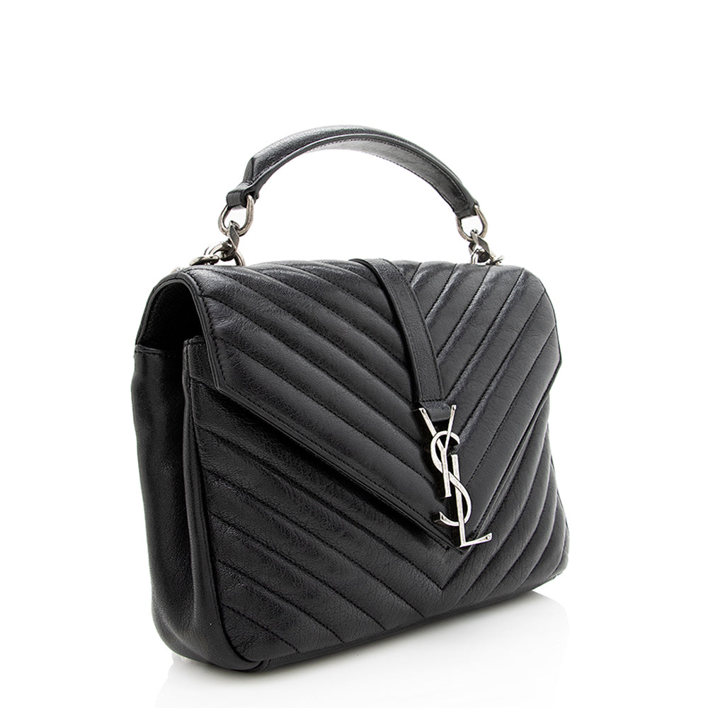 Saint Laurent Matelasse Calfskin Monogram Medium College Top Handle Bag 18909