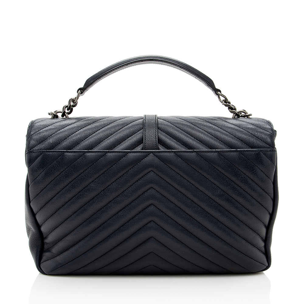 Saint Laurent Matelasse Calfskin Classic Monogram College Large Shoulder Bag 18581