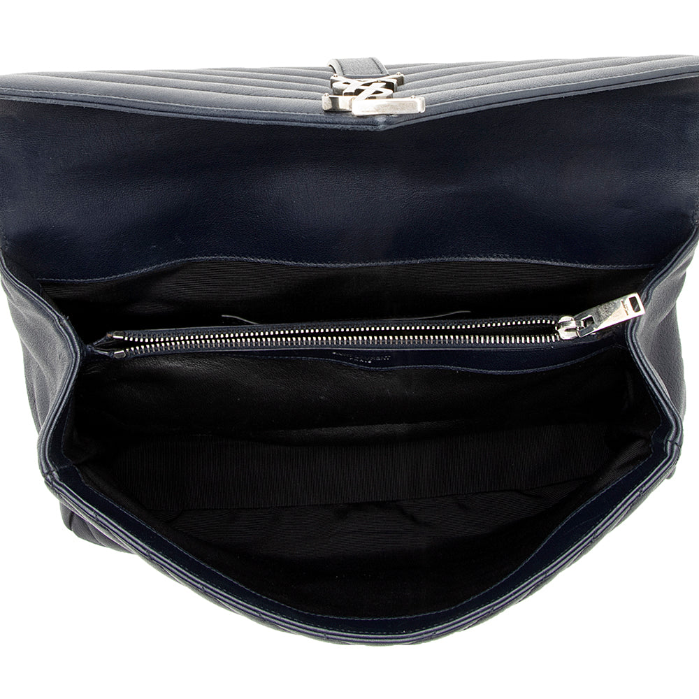 Saint Laurent Matelasse Calfskin Classic Monogram College Large Shoulder Bag 18581