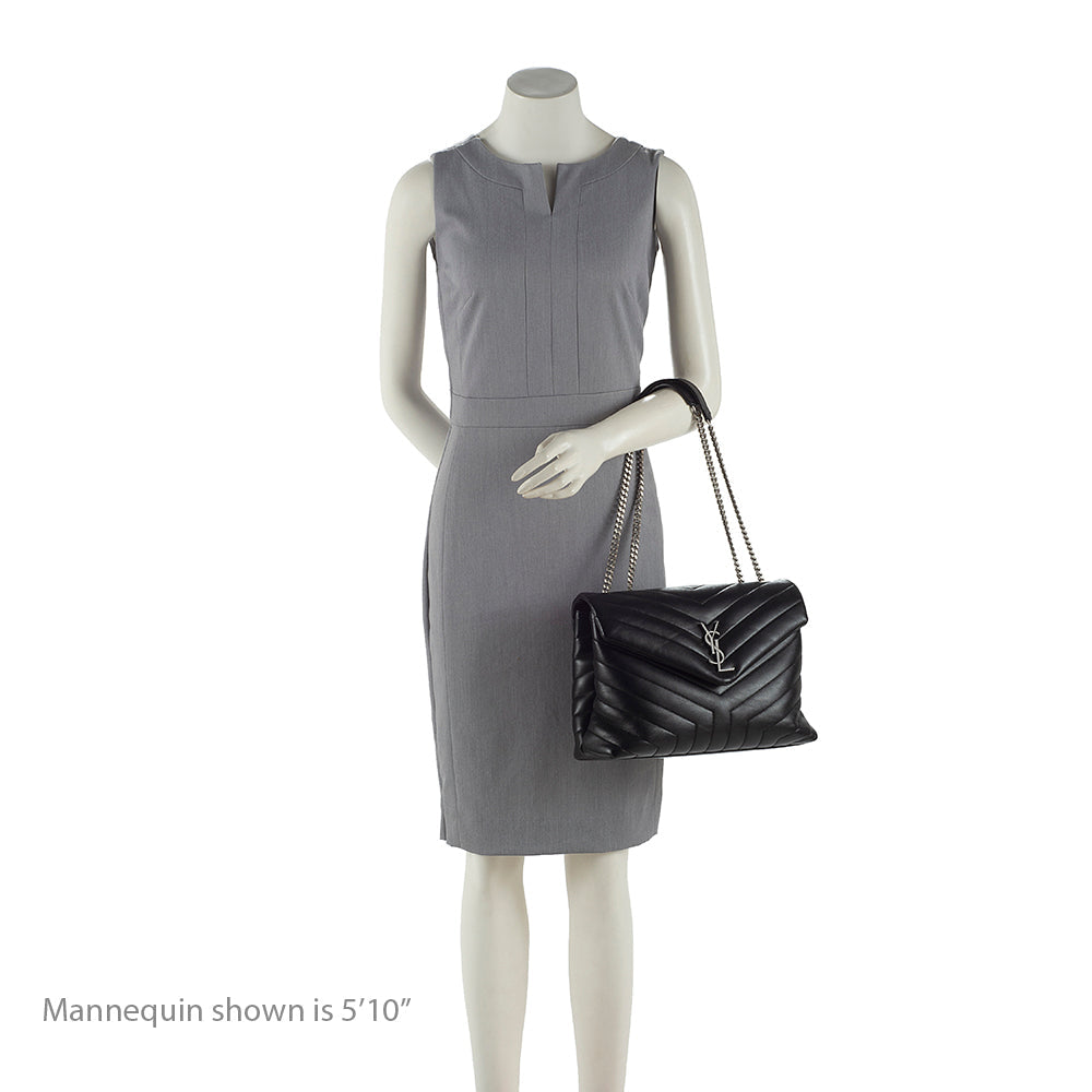 Saint Laurent Matelasse Calfskin Monogram LouLou Chain Medium Shoulder Bag 19046