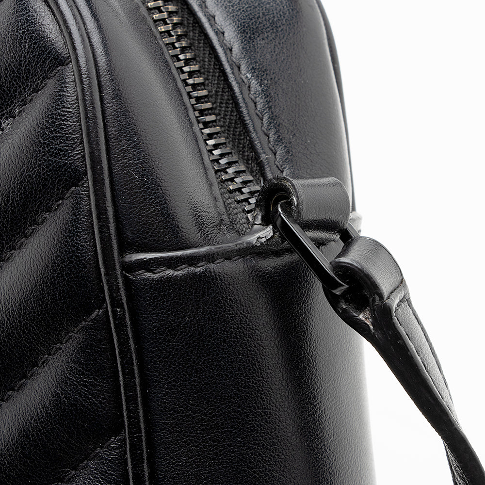 Saint Laurent Matelasse Calfskin Matte Black Lou Camera Bag - FINAL SALE 20006