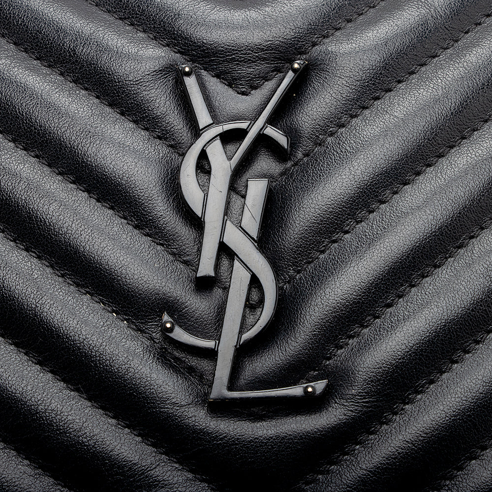 Saint Laurent Matelasse Calfskin Matte Black Lou Camera Bag - FINAL SALE 20006