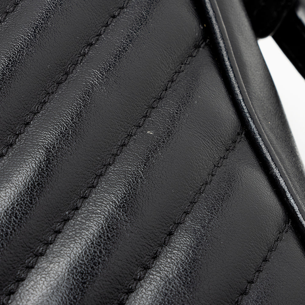 Saint Laurent Matelasse Calfskin Matte Black Lou Camera Bag - FINAL SALE 20006