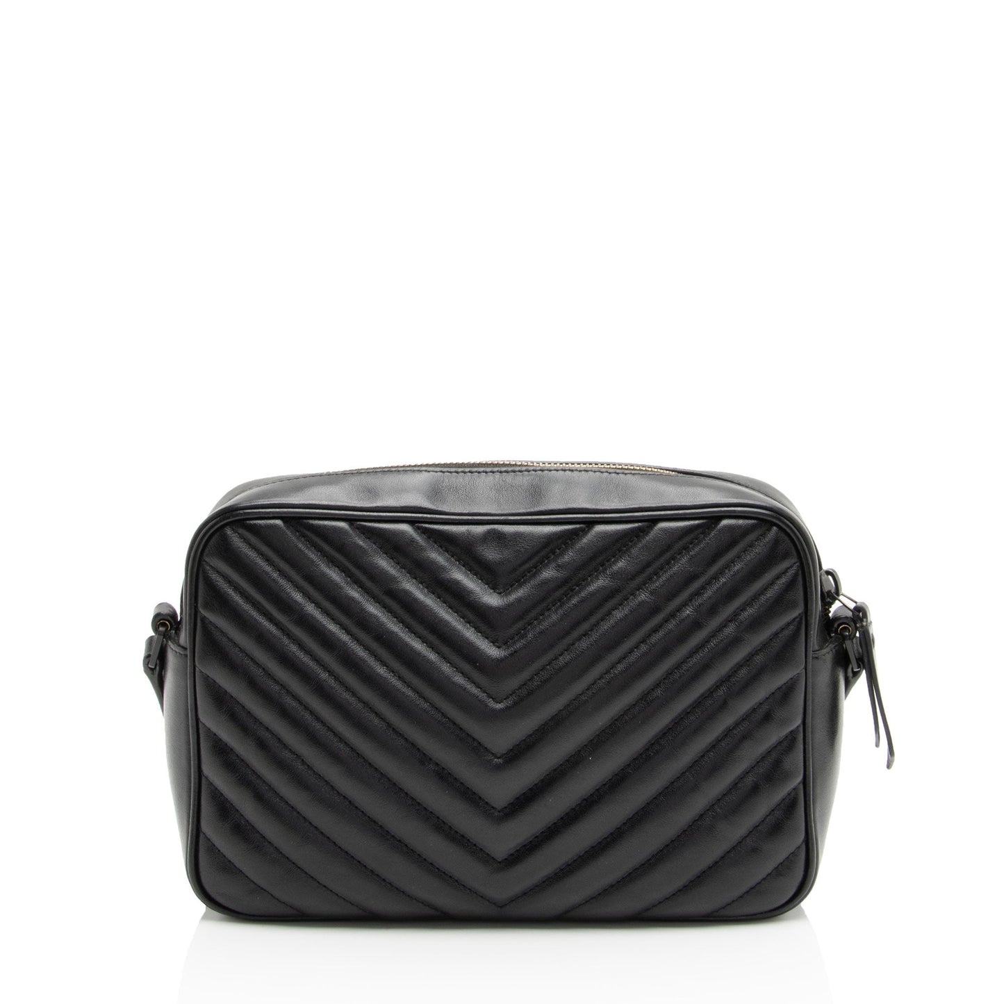 Saint Laurent Matelasse Calfskin Matte Black Monogram Lou Camera Bag APSLqT