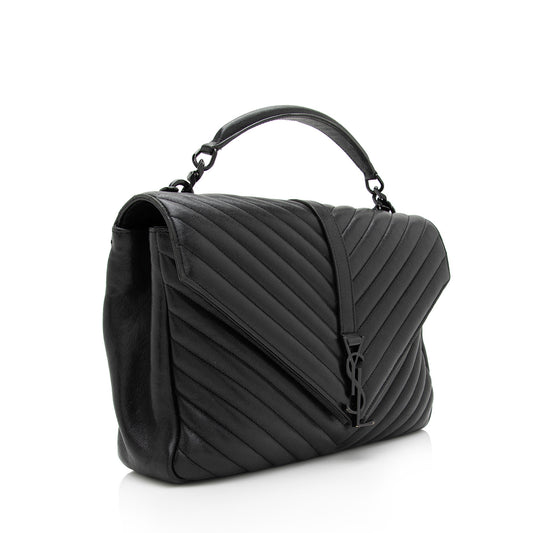 Saint Laurent Matelasse Calfskin Monogram College Large Shoulder Bag NTG48D