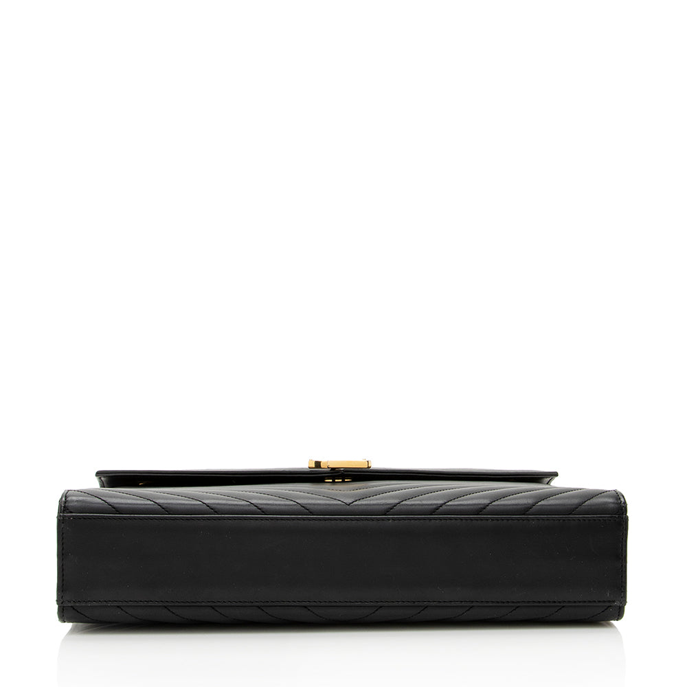 Saint Laurent Matelasse Calfskin Monogram Large Envelope Bag 19439