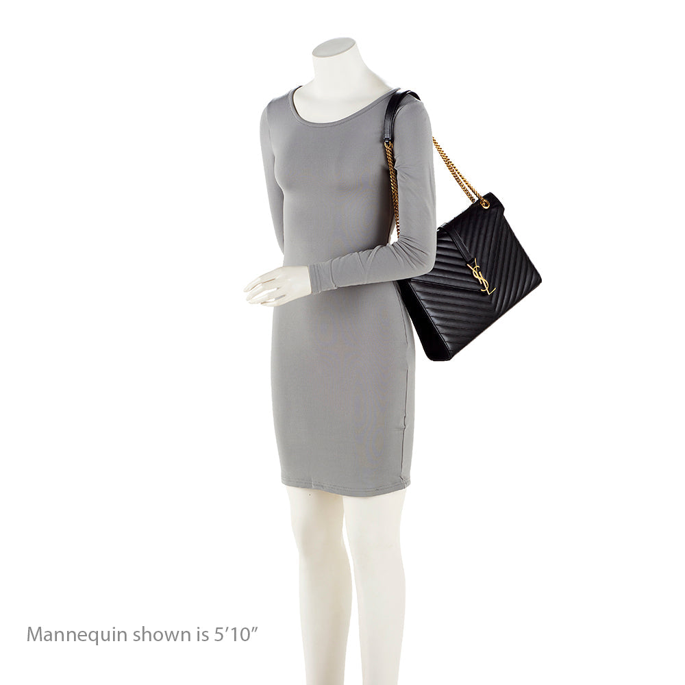 Saint Laurent Matelasse Calfskin Monogram Large Envelope Bag 19439