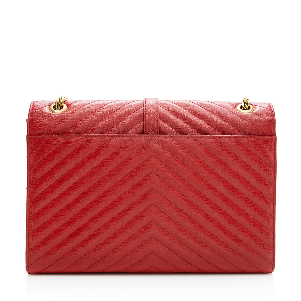 Saint Laurent Matelasse Grain de Poudre Monogram Large Shoulder Bag 19699