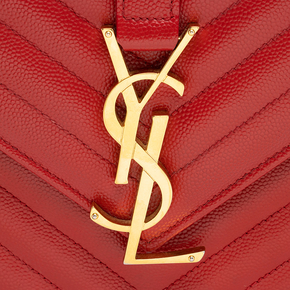 Saint Laurent Matelasse Grain de Poudre Monogram Large Shoulder Bag 19699