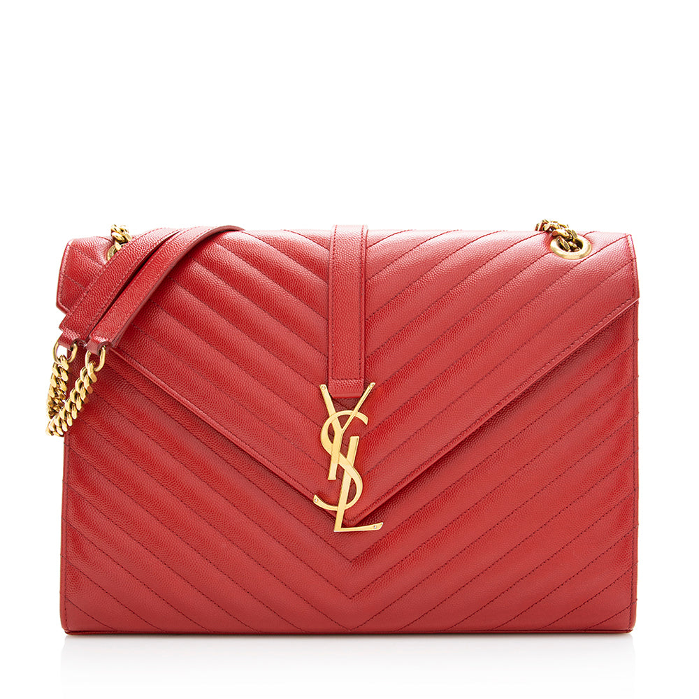 Saint Laurent Matelasse Grain de Poudre Monogram Large Shoulder Bag 19699