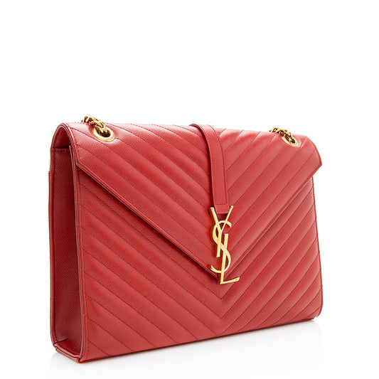 Saint Laurent Matelasse Grain de Poudre Monogram Large Shoulder Bag 19699