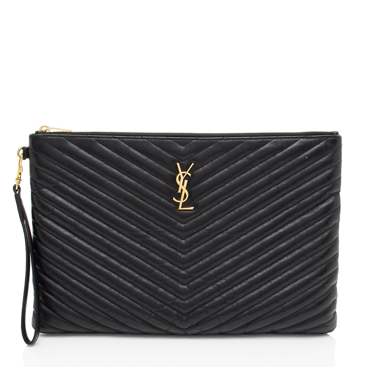 Saint Laurent Matelasse Calfskin Monogram Large Wristlet Cxxp2w