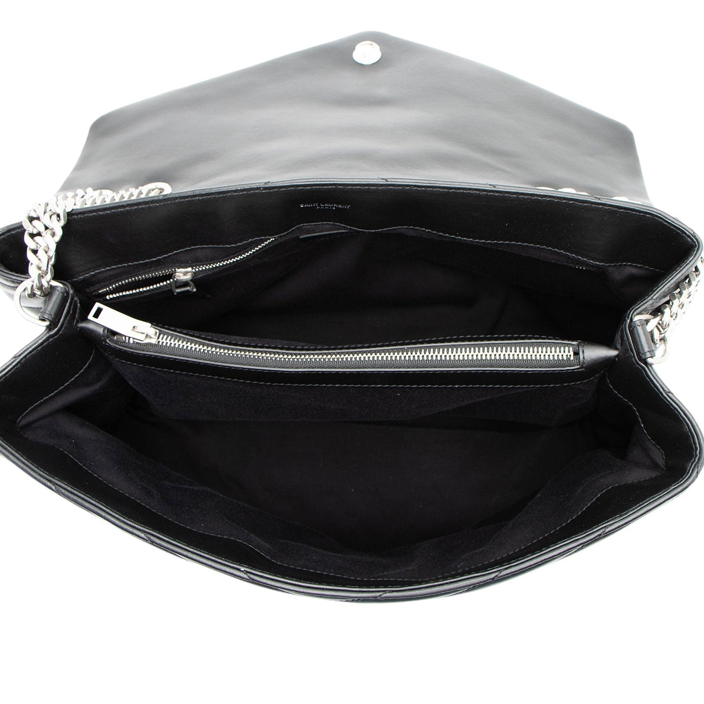 Saint Laurent Matelasse Calfskin Monogram LouLou Chain Large Shoulder Bag F87Oll