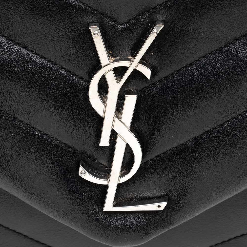 Saint Laurent Matelasse Calfskin Monogram LouLou Chain Medium Shoulder Bag 19046