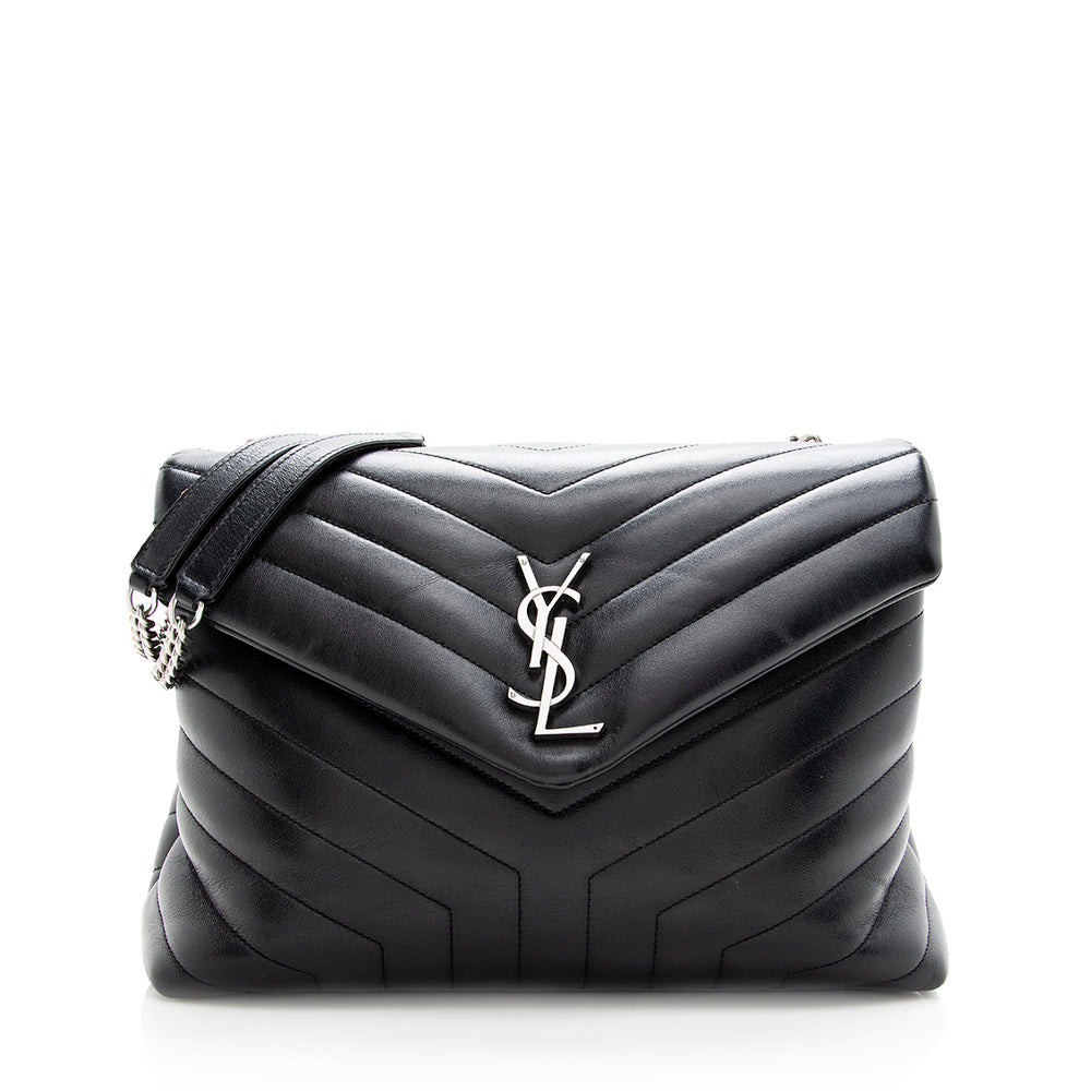 Saint Laurent Matelasse Calfskin Monogram LouLou Chain Medium Shoulder Bag 19046