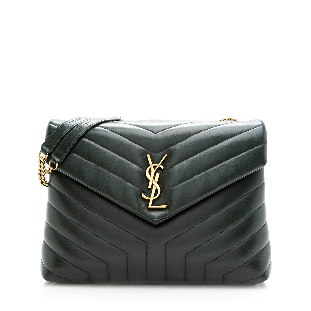 Saint Laurent Matelasse Calfskin Monogram LouLou Chain Medium Shoulder Bag 20578
