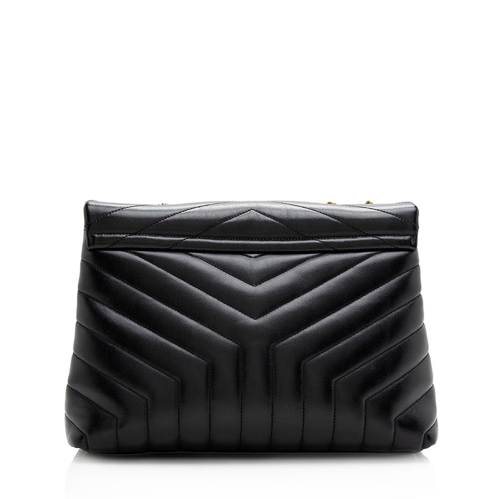 Saint Laurent Matelasse Calfskin Monogram LouLou Chain Medium Shoulder Bag 21165
