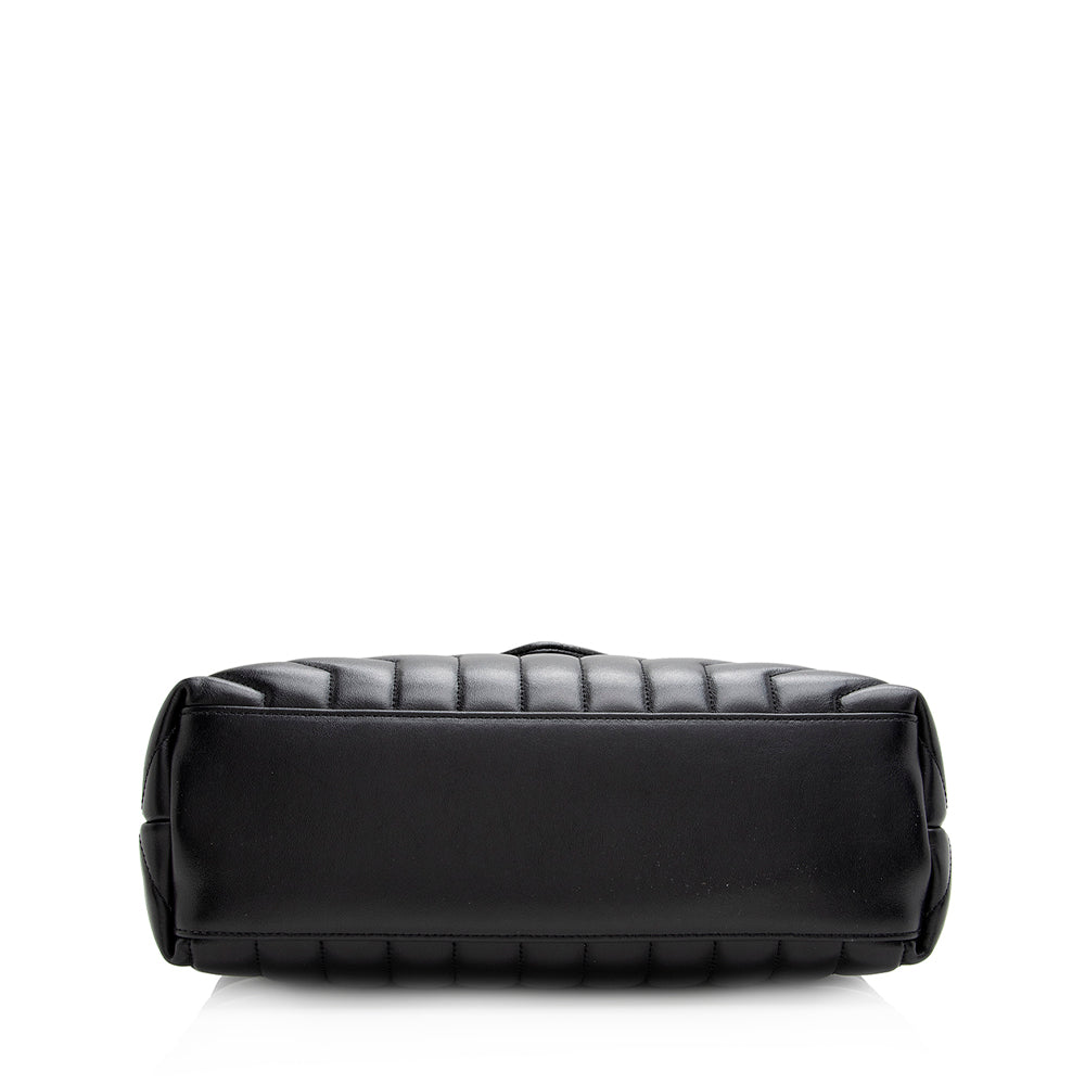Saint Laurent Matelasse Calfskin Monogram LouLou Chain Medium Shoulder Bag 21165