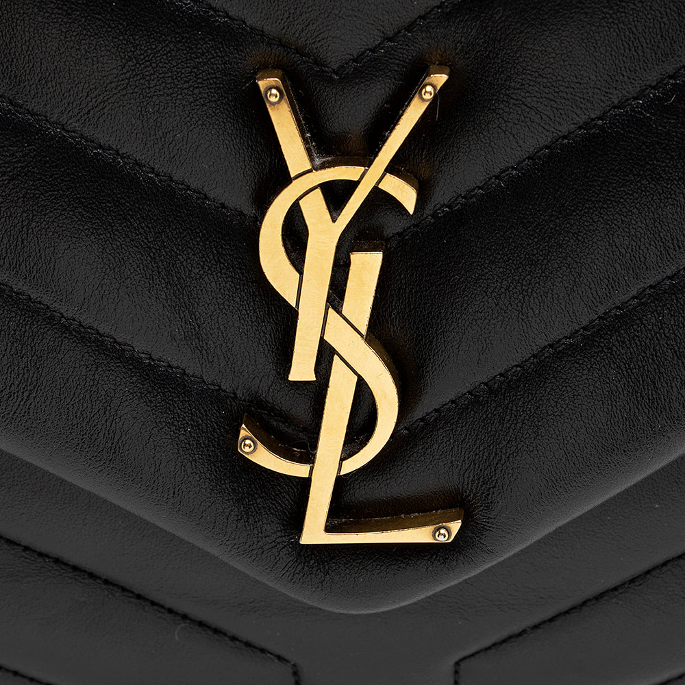 Saint Laurent Matelasse Calfskin Monogram LouLou Chain Medium Shoulder Bag 21165