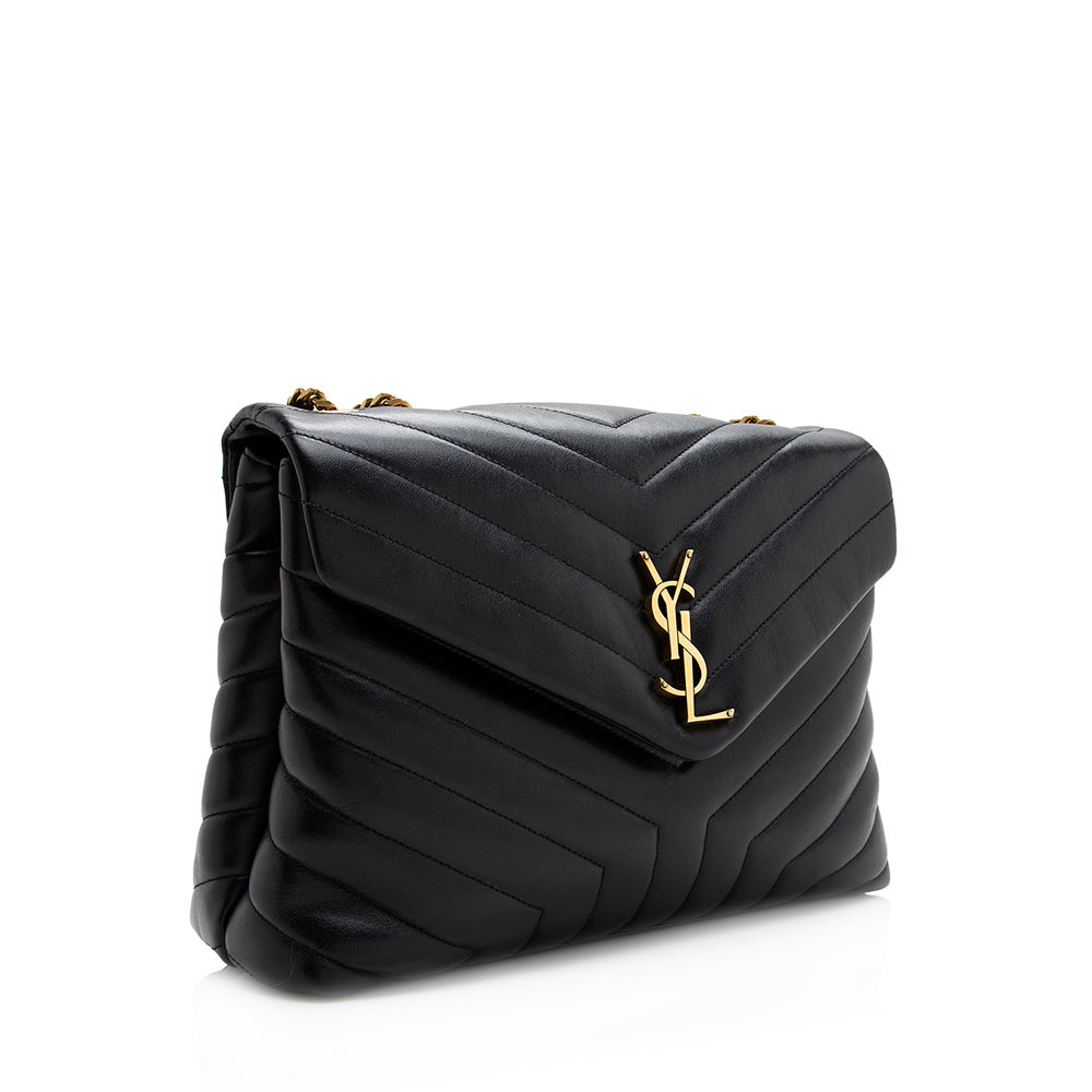 Saint Laurent Matelasse Calfskin Monogram LouLou Chain Medium Shoulder Bag 21165