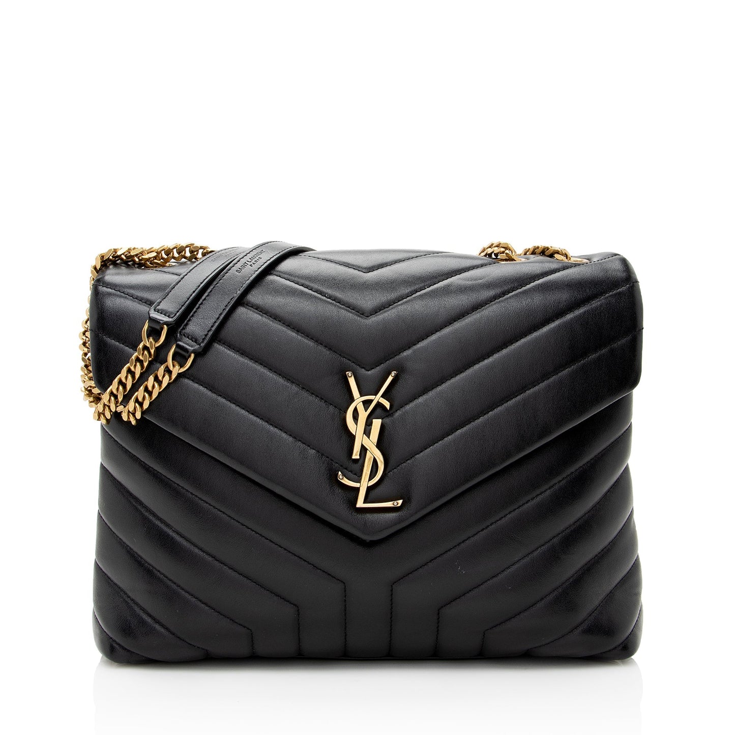 Saint Laurent Matelasse Calfskin Monogram LouLou Chain Medium Shoulder Bag 22303