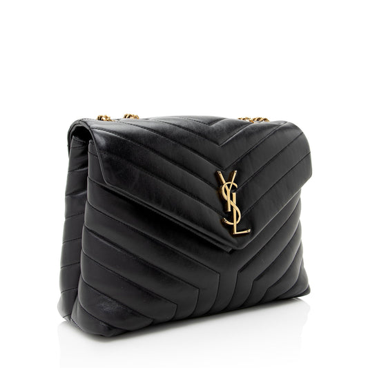 Saint Laurent Matelasse Calfskin Monogram LouLou Chain Medium Shoulder Bag 22303