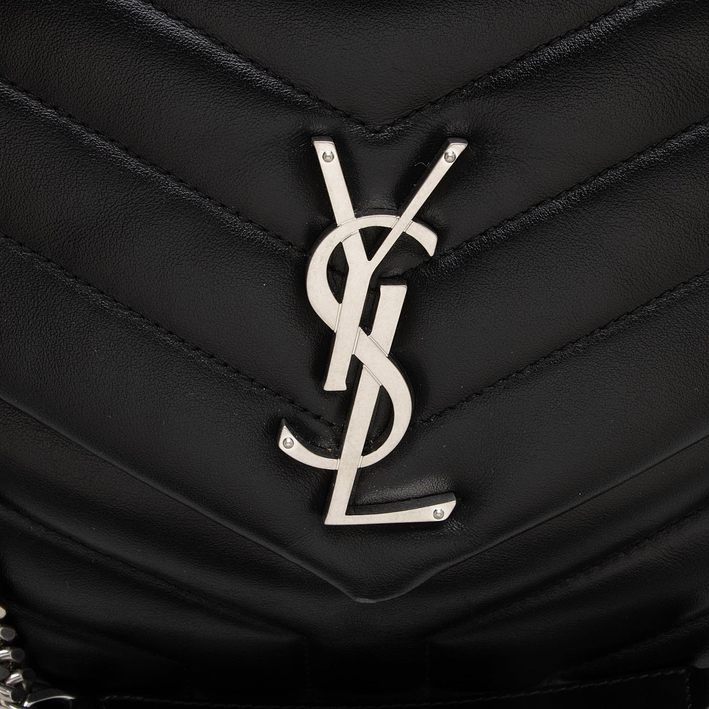Saint Laurent Matelasse Calfskin Monogram LouLou Chain Medium Shoulder Bag 22491