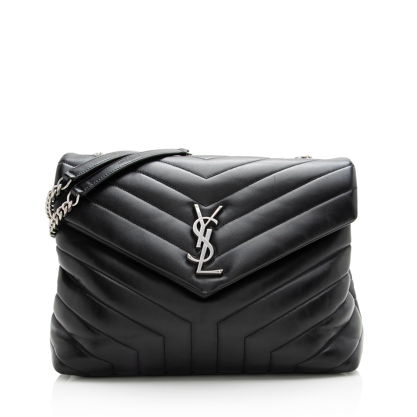 Saint Laurent Matelasse Calfskin Monogram LouLou Chain Medium Shoulder Bag 22491