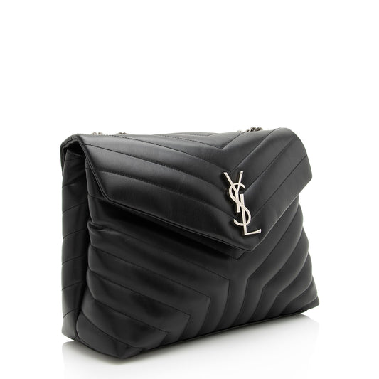Saint Laurent Matelasse Calfskin Monogram LouLou Chain Medium Shoulder Bag 22876