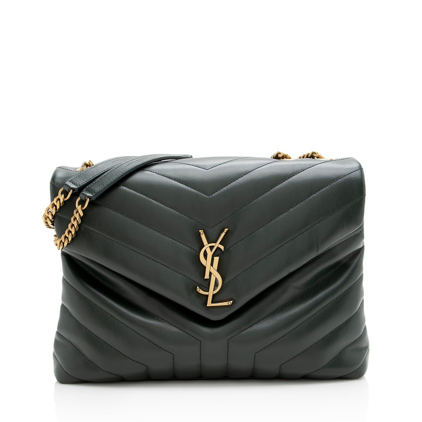 Saint Laurent Matelasse Calfskin Monogram LouLou Chain Medium Shoulder Bag 22990