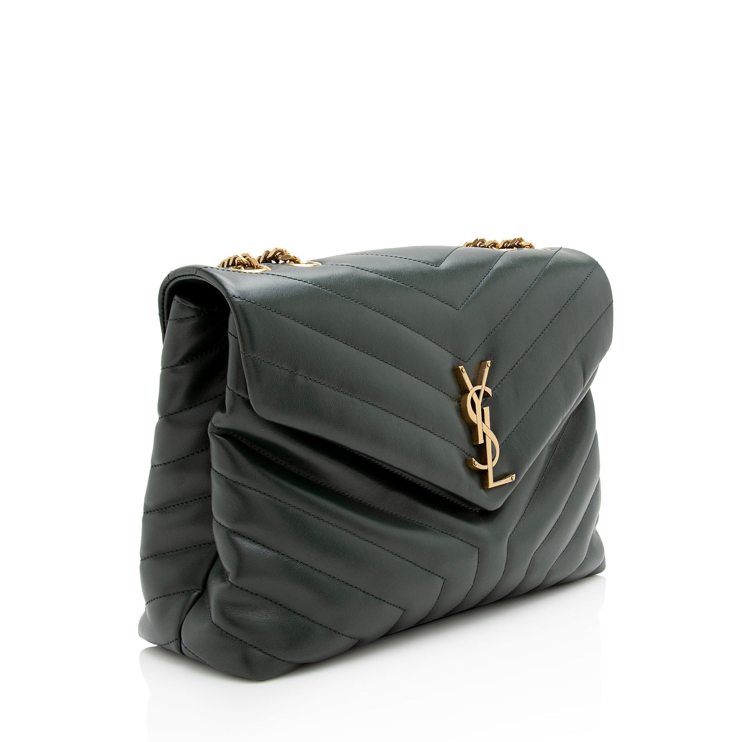 Saint Laurent Matelasse Calfskin Monogram LouLou Chain Medium Shoulder Bag 22990
