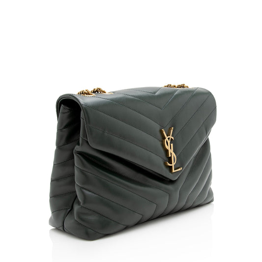 Saint Laurent Matelasse Calfskin Monogram LouLou Chain Medium Shoulder Bag 22990