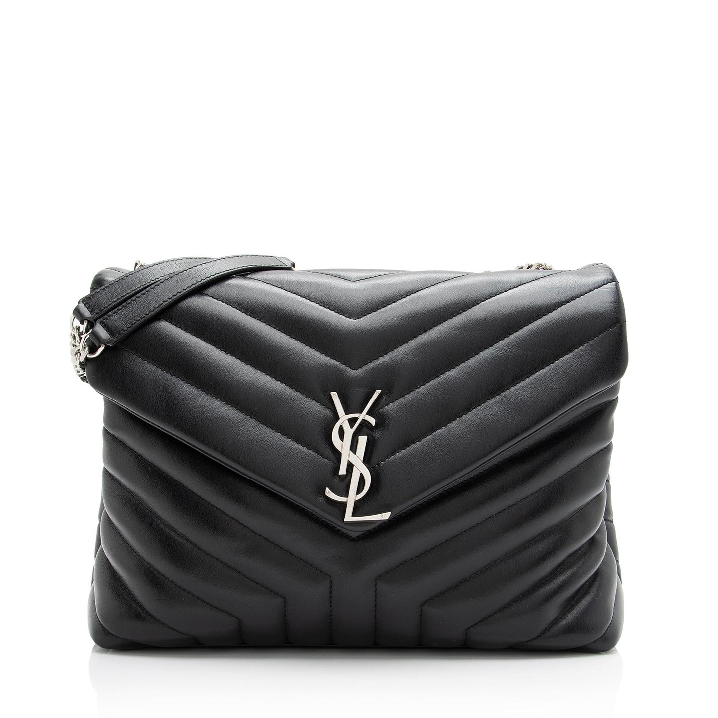 Saint Laurent Matelasse Calfskin Monogram LouLou Chain Medium Shoulder Bag 23572