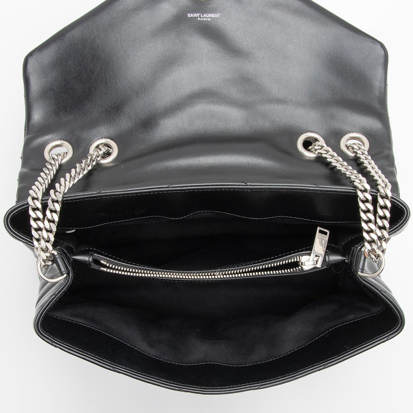 Saint Laurent Matelasse Calfskin Monogram LouLou Chain Medium Shoulder Bag 23572