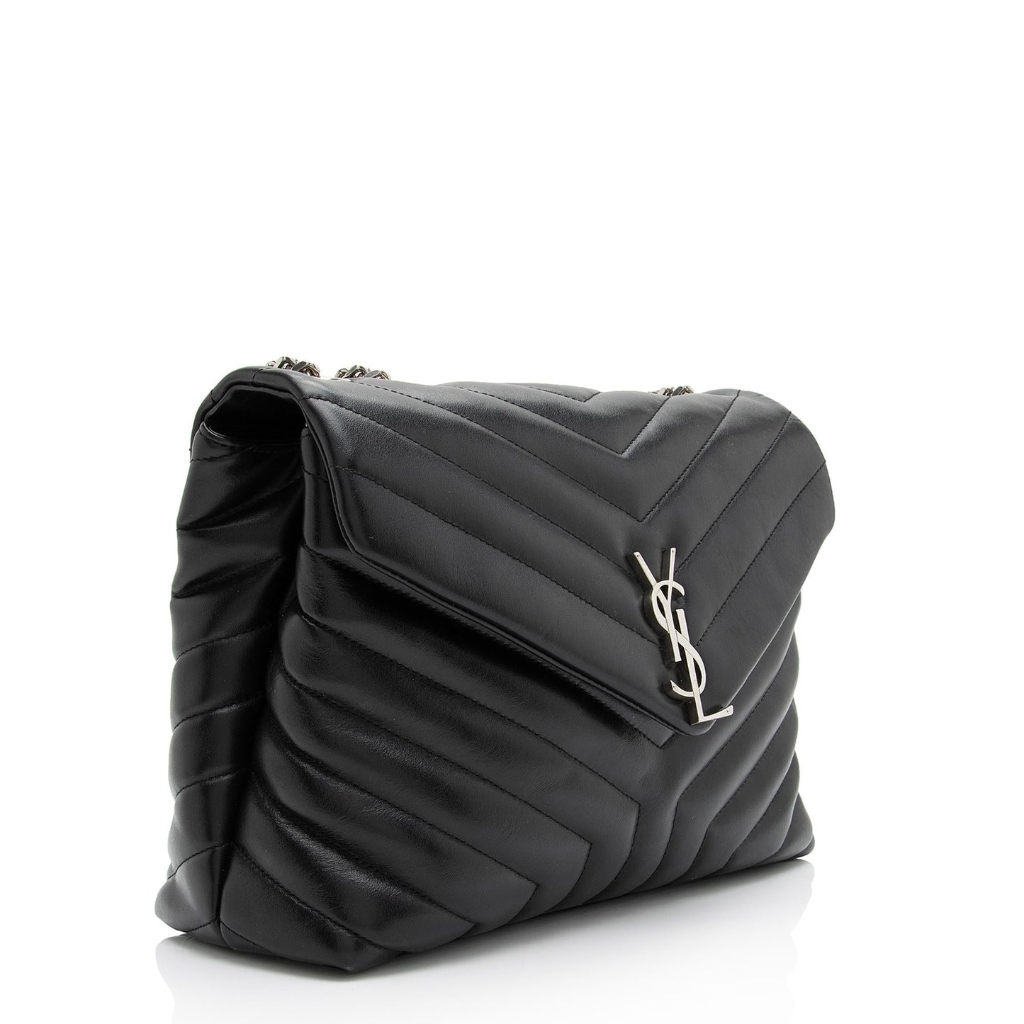 Saint Laurent Matelasse Calfskin Monogram LouLou Chain Medium Shoulder Bag 23572