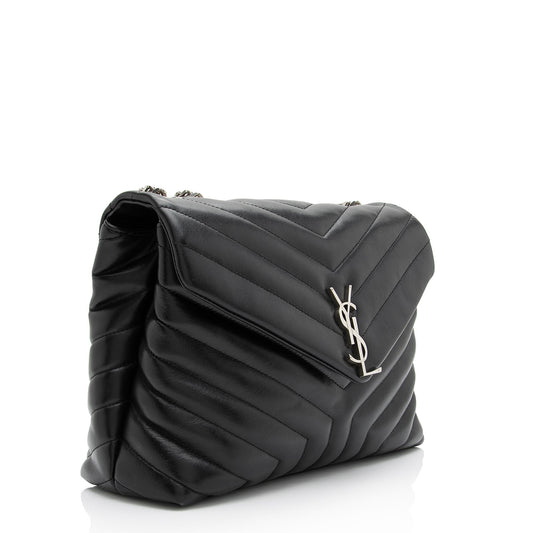 Saint Laurent Matelasse Calfskin Monogram LouLou Chain Medium Shoulder Bag 23572
