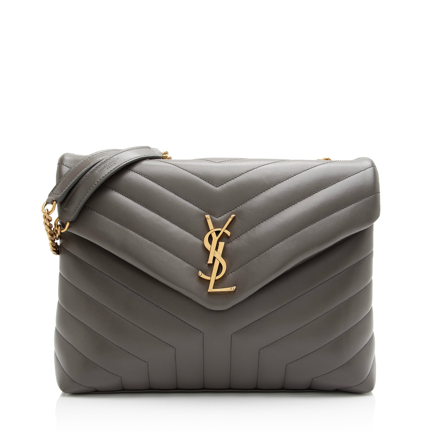 Saint Laurent Matelasse Calfskin Monogram LouLou Chain Medium Shoulder Bag 23892