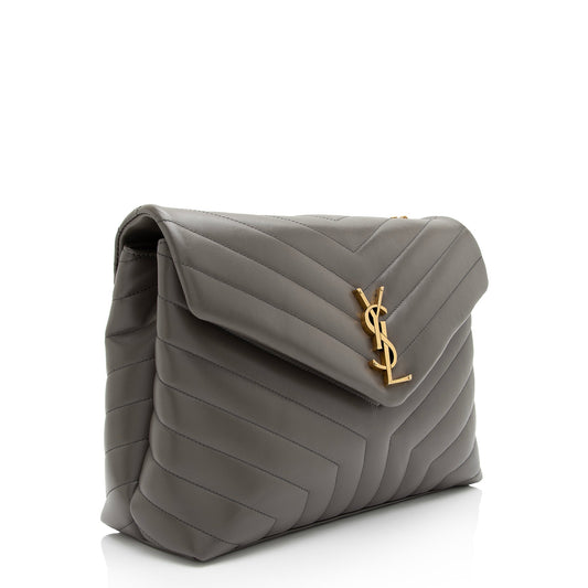 Saint Laurent Matelasse Calfskin Monogram LouLou Chain Medium Shoulder Bag 23892